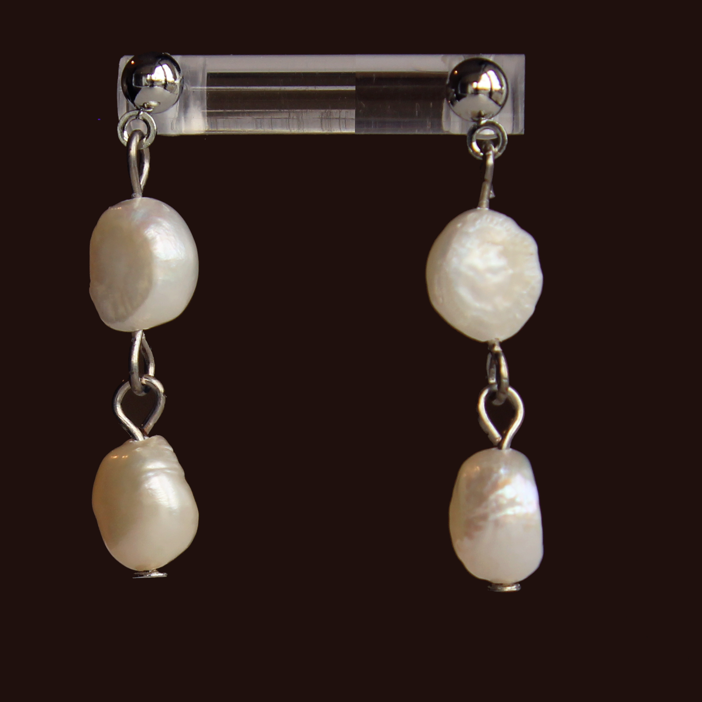 Natural freshwater pearl drop earrings