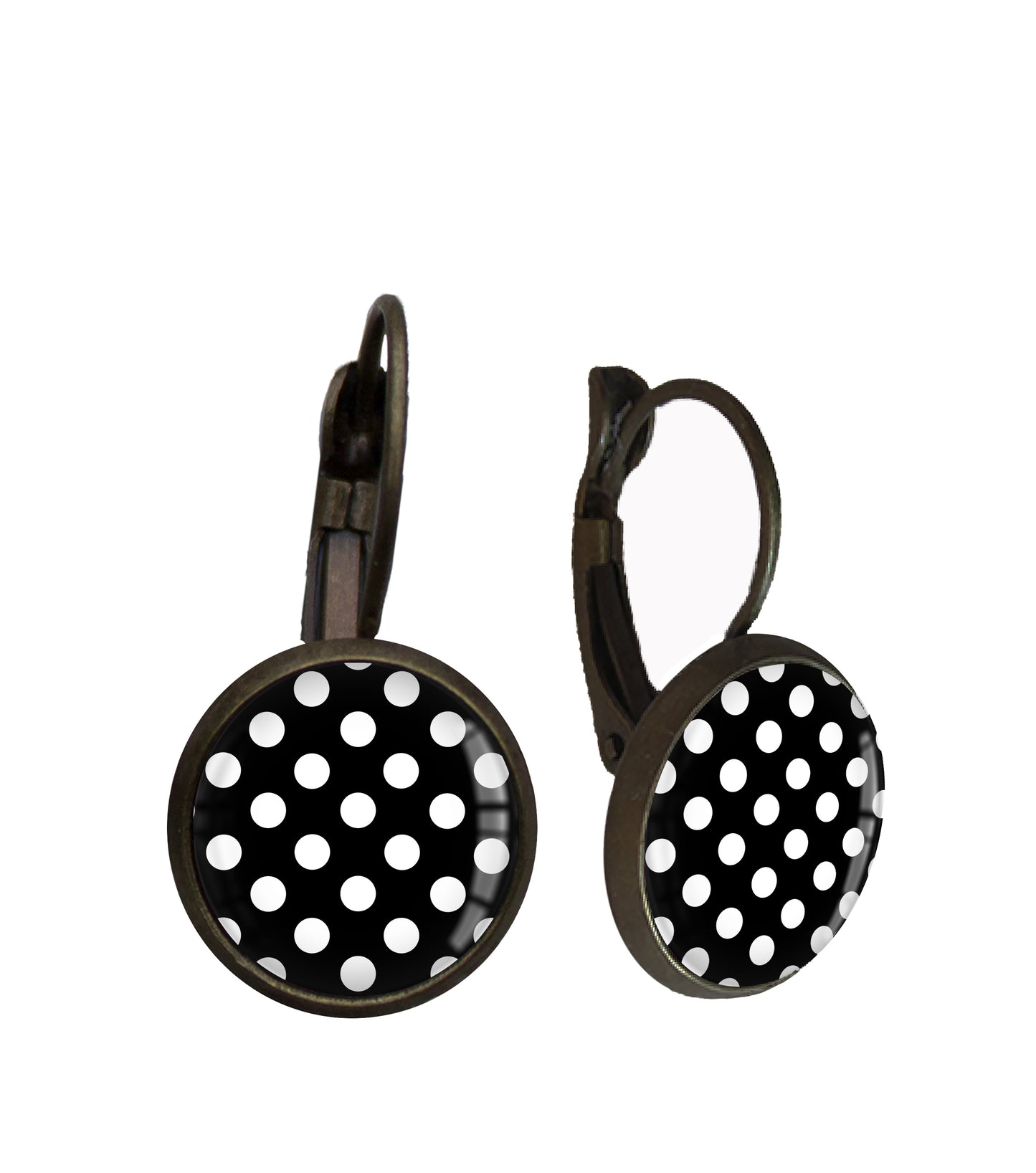 White polkadot/black