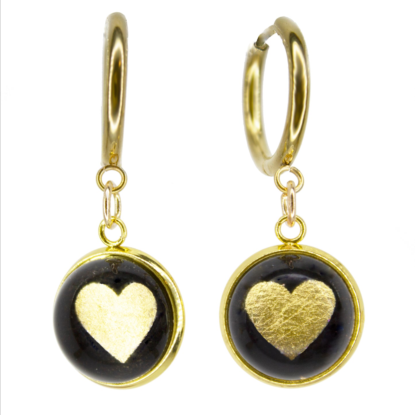 Gold Leaf Heart Huggie