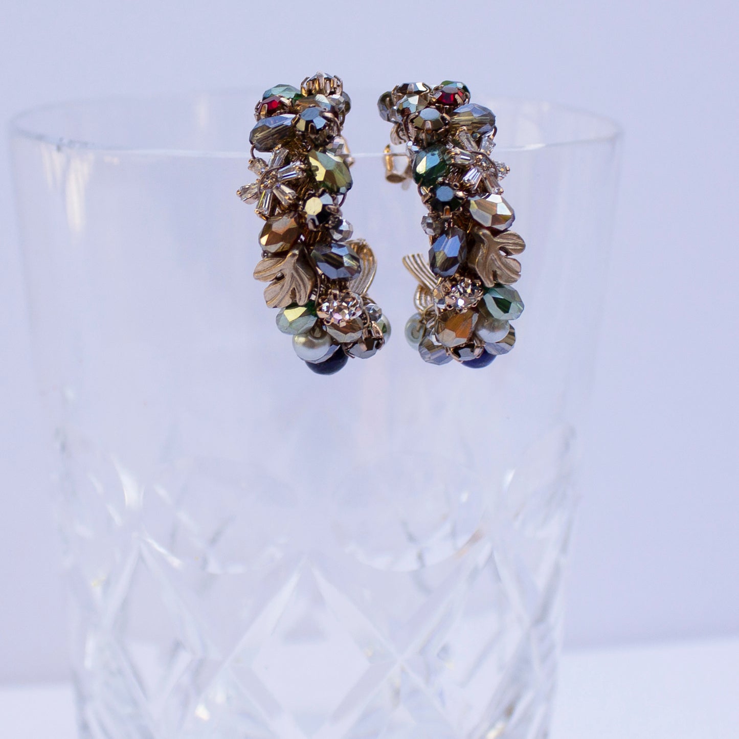 Silver/rose gold huggies