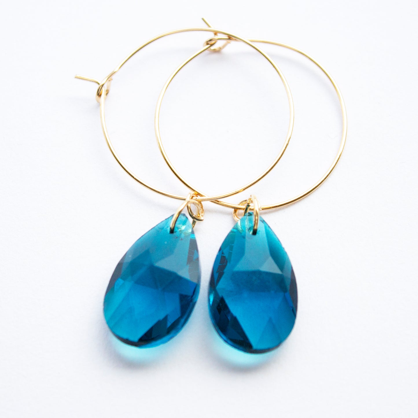 Crystal hoops Mid Blue