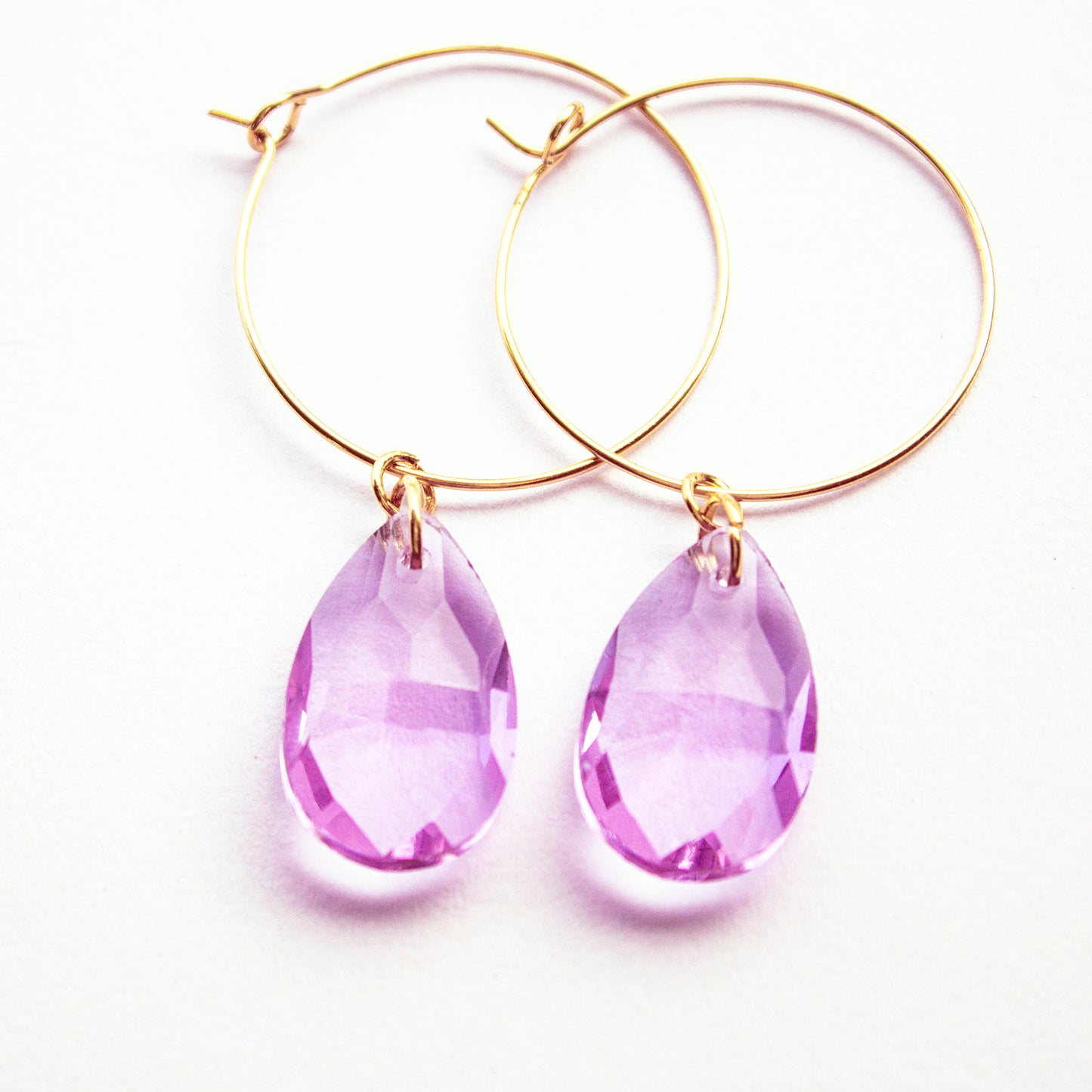 Crystal Hoops/mauve