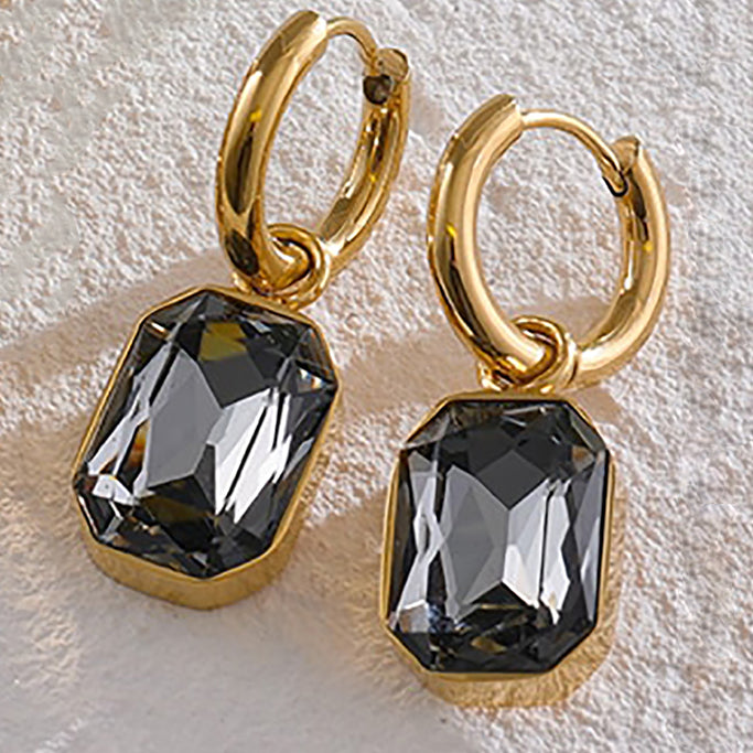 Cubic Zirconia Earrings-Smokey Grey – Little Gems