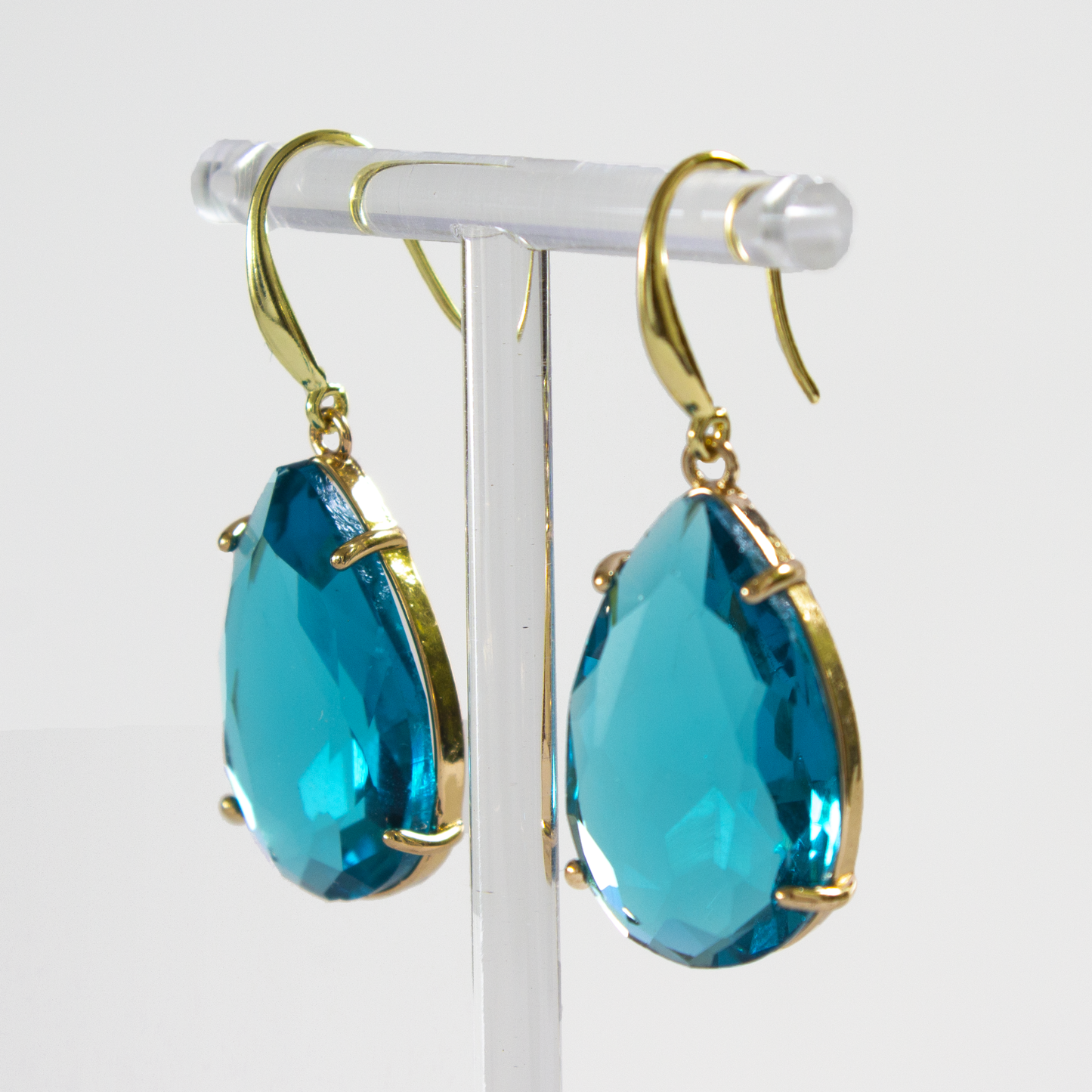 Large Teardrop Crystal Earrings-3 Colours.