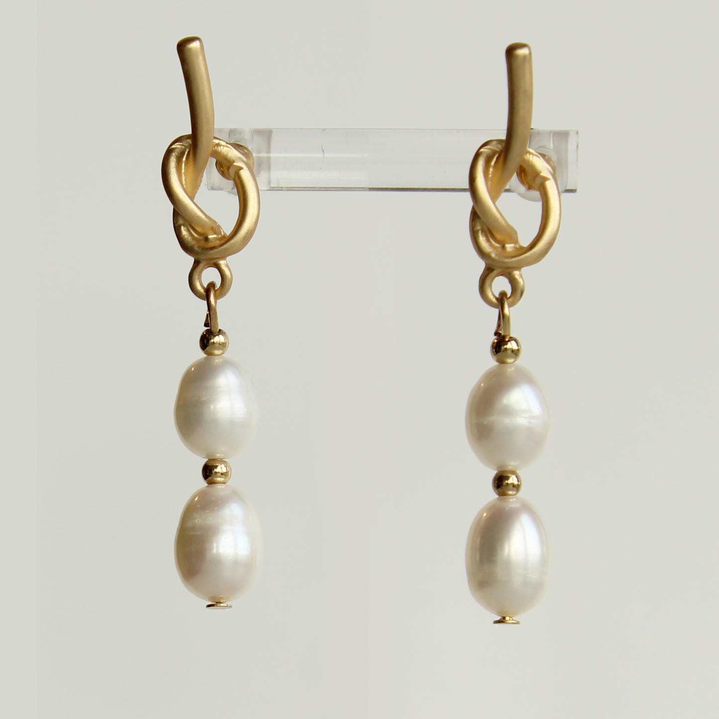 Two natural freshwater pearl earrings