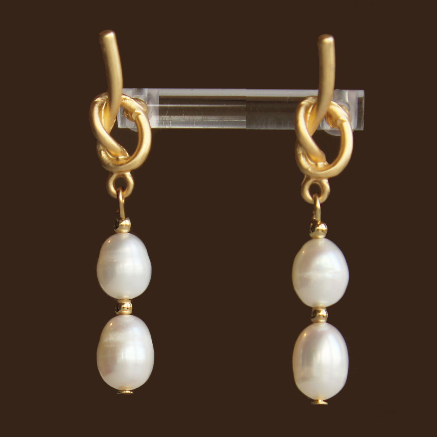 Two natural freshwater pearl earrings