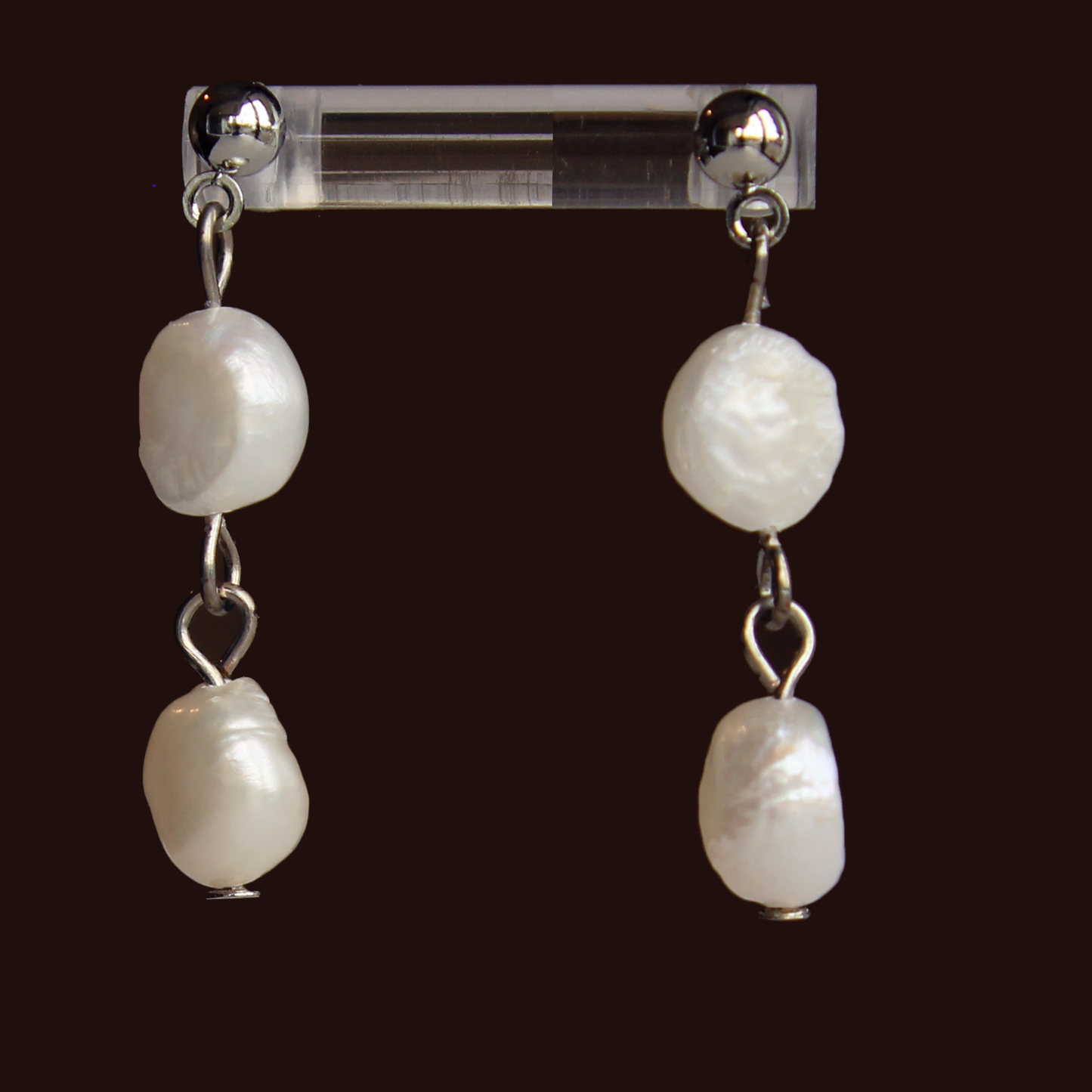 Natural freshwater pearl drop earrings