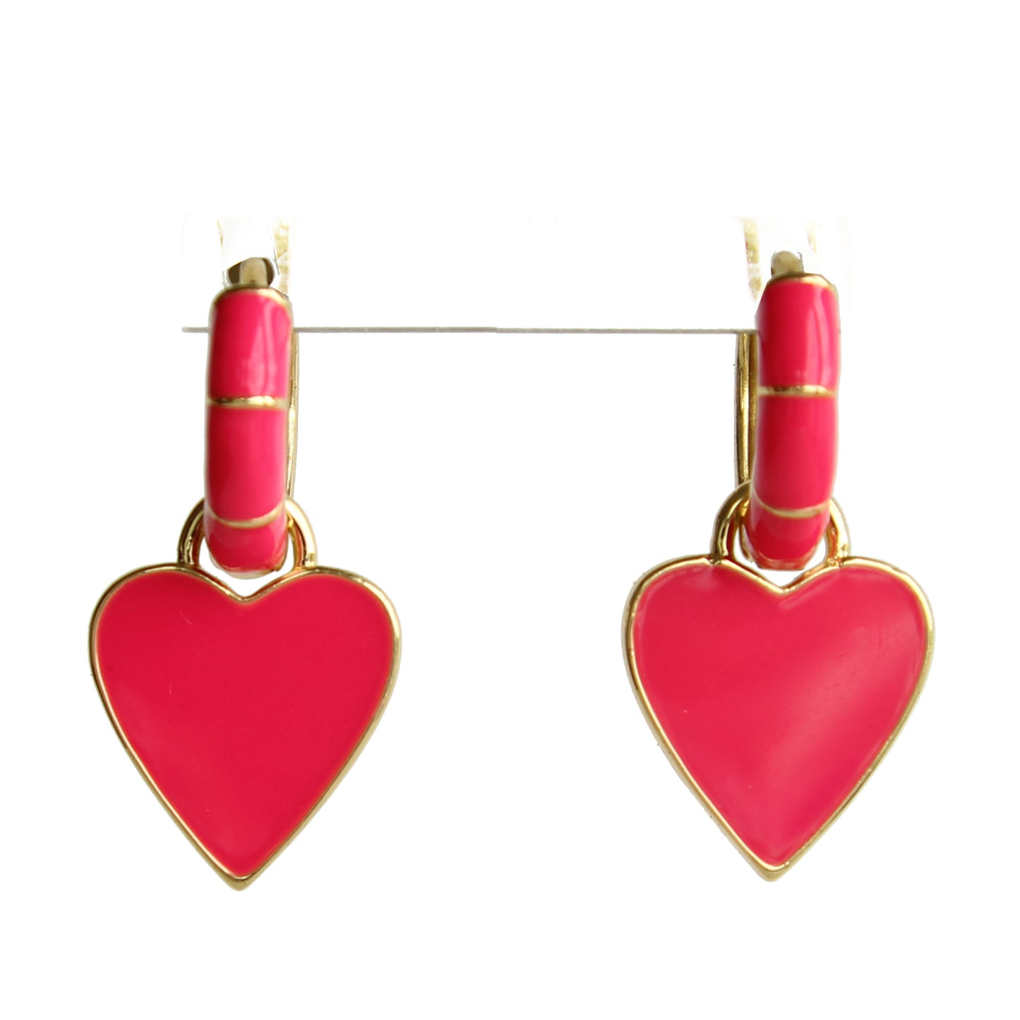 Enamel heart earrings