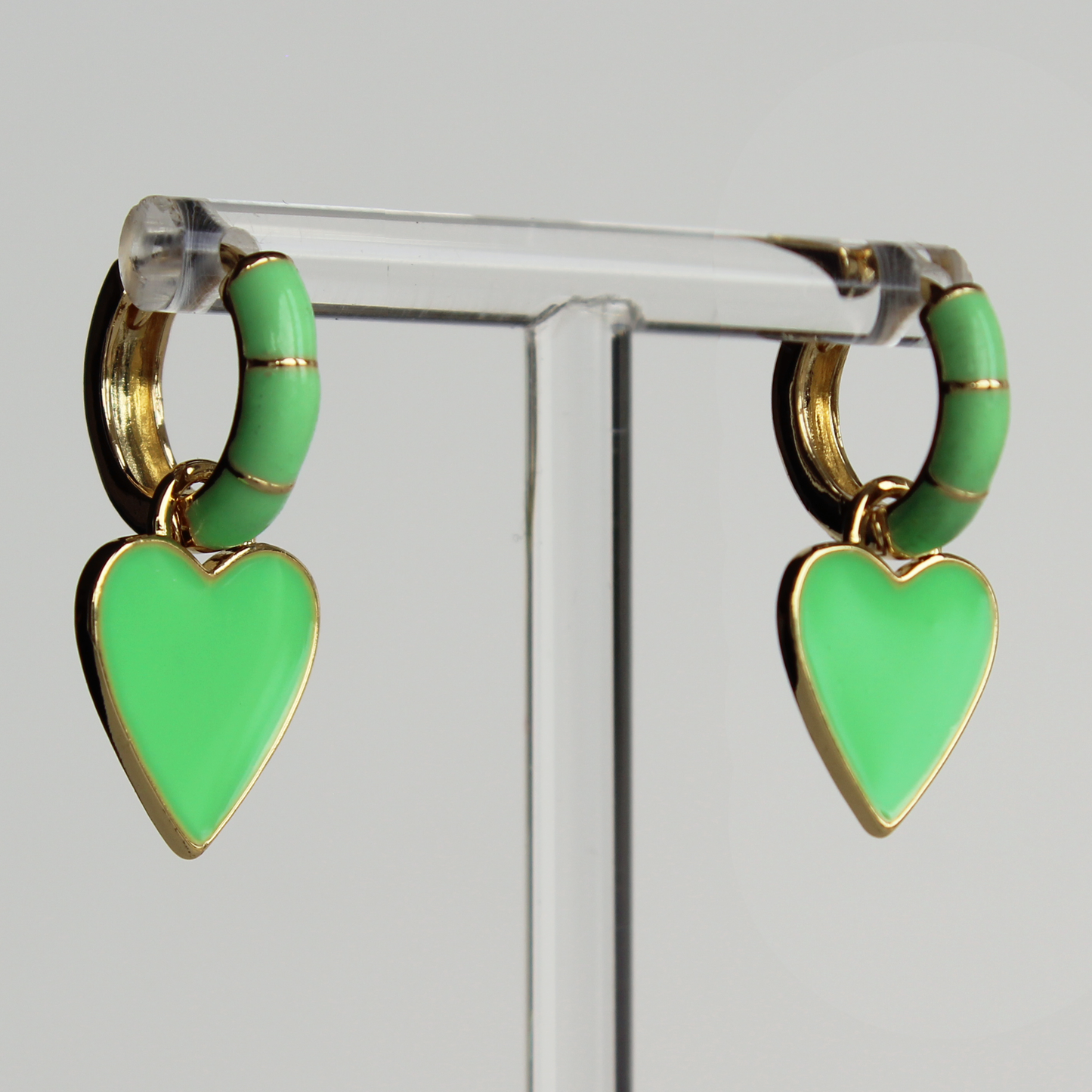 Enamel heart earrings