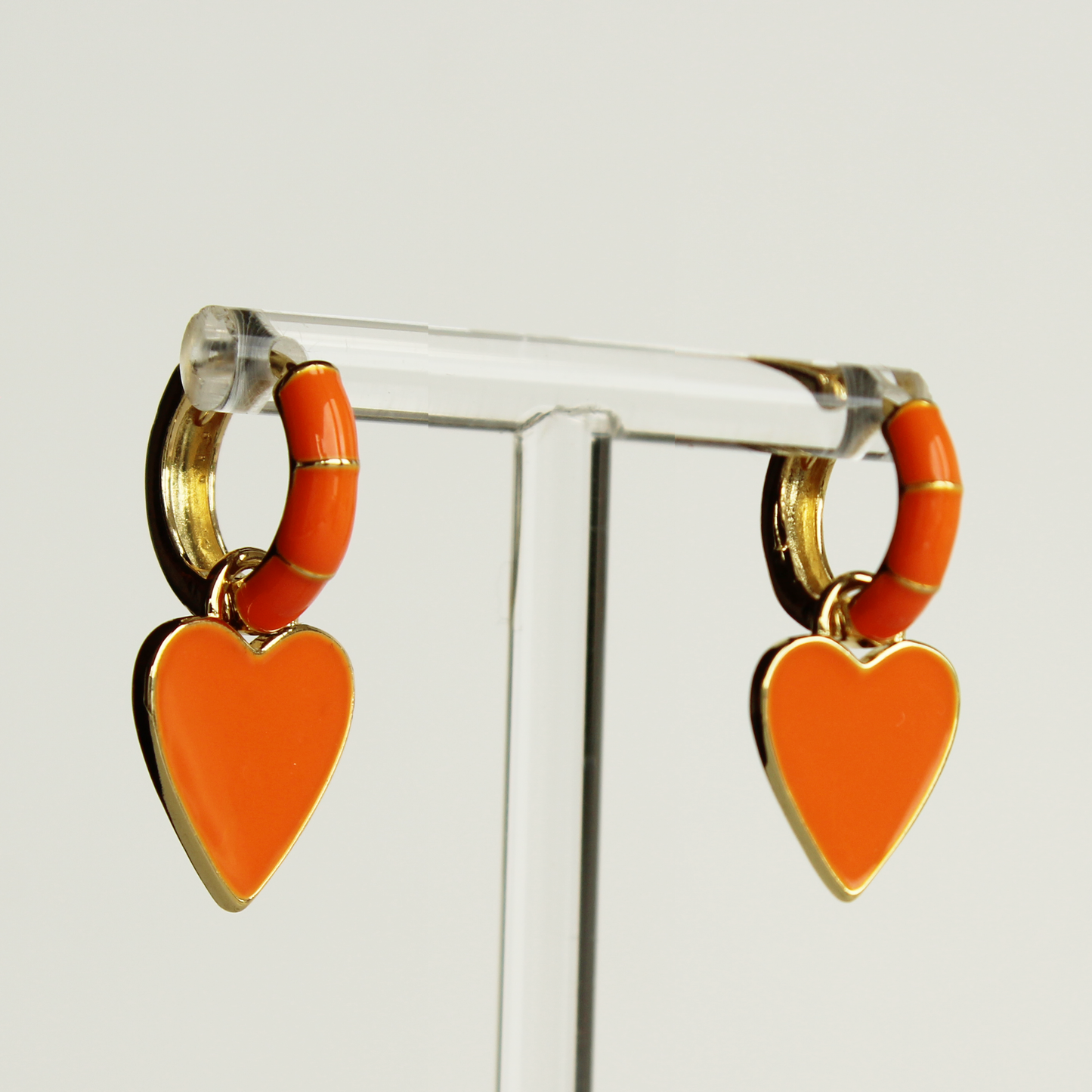 Enamel heart earrings