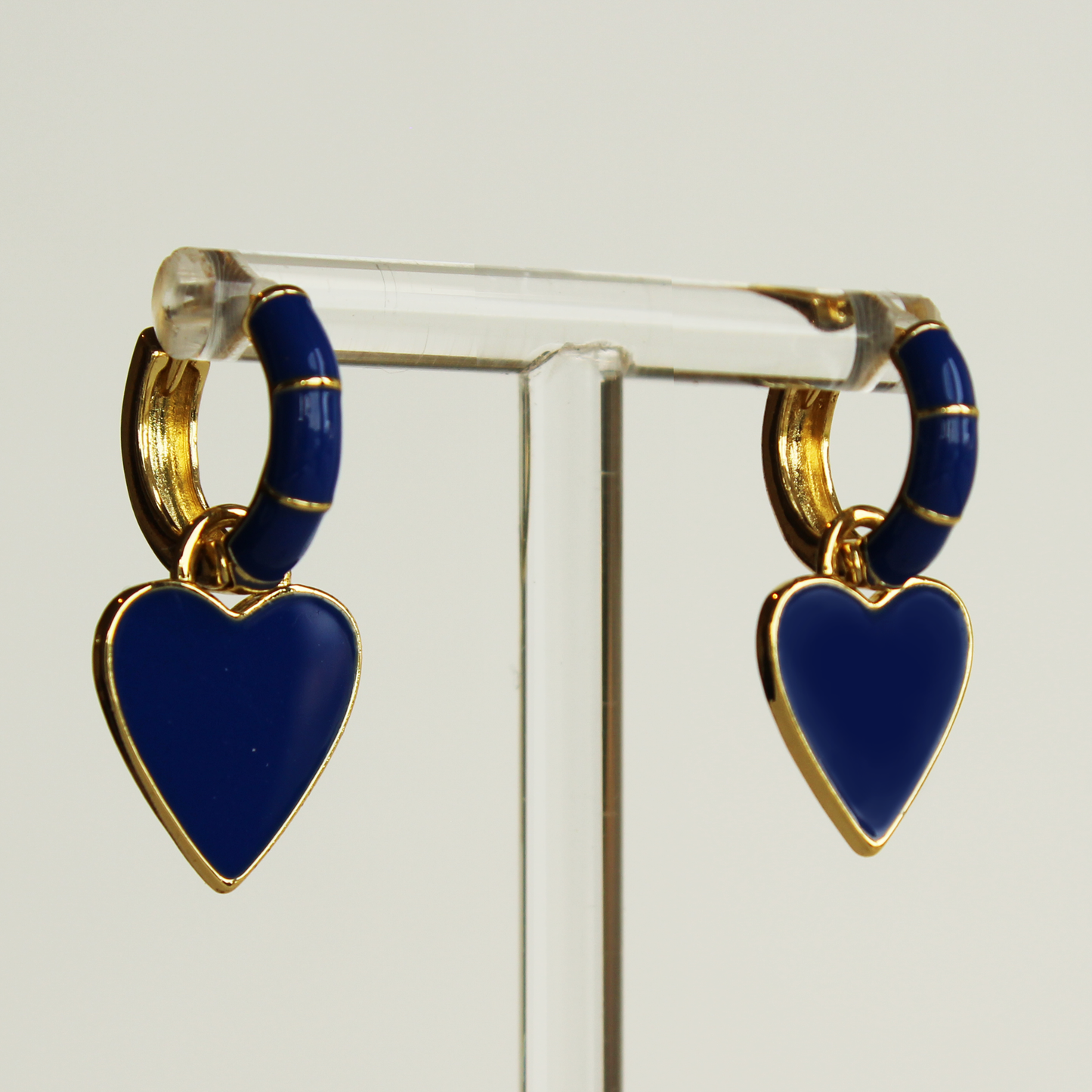 Enamel heart earrings