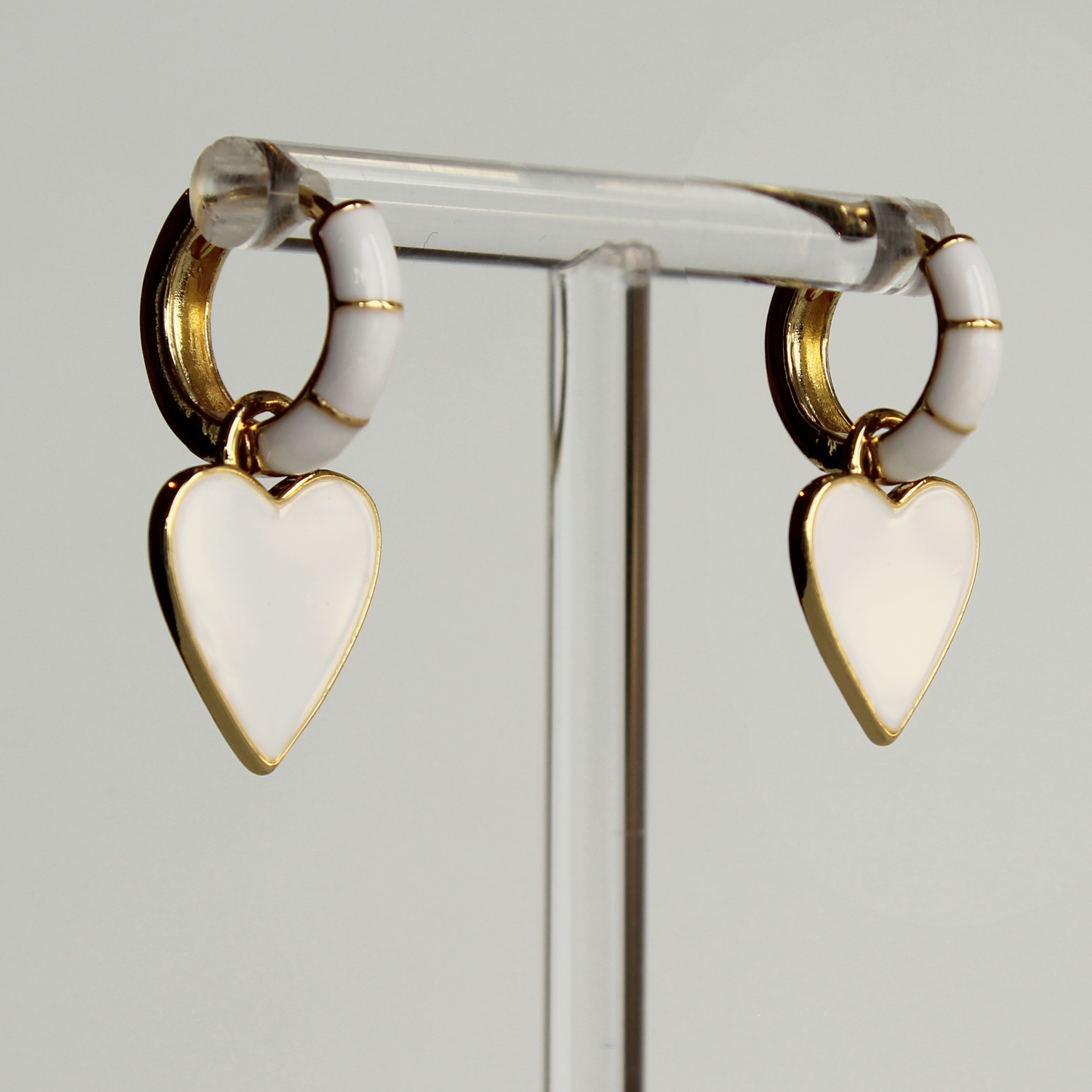 Enamel heart earrings