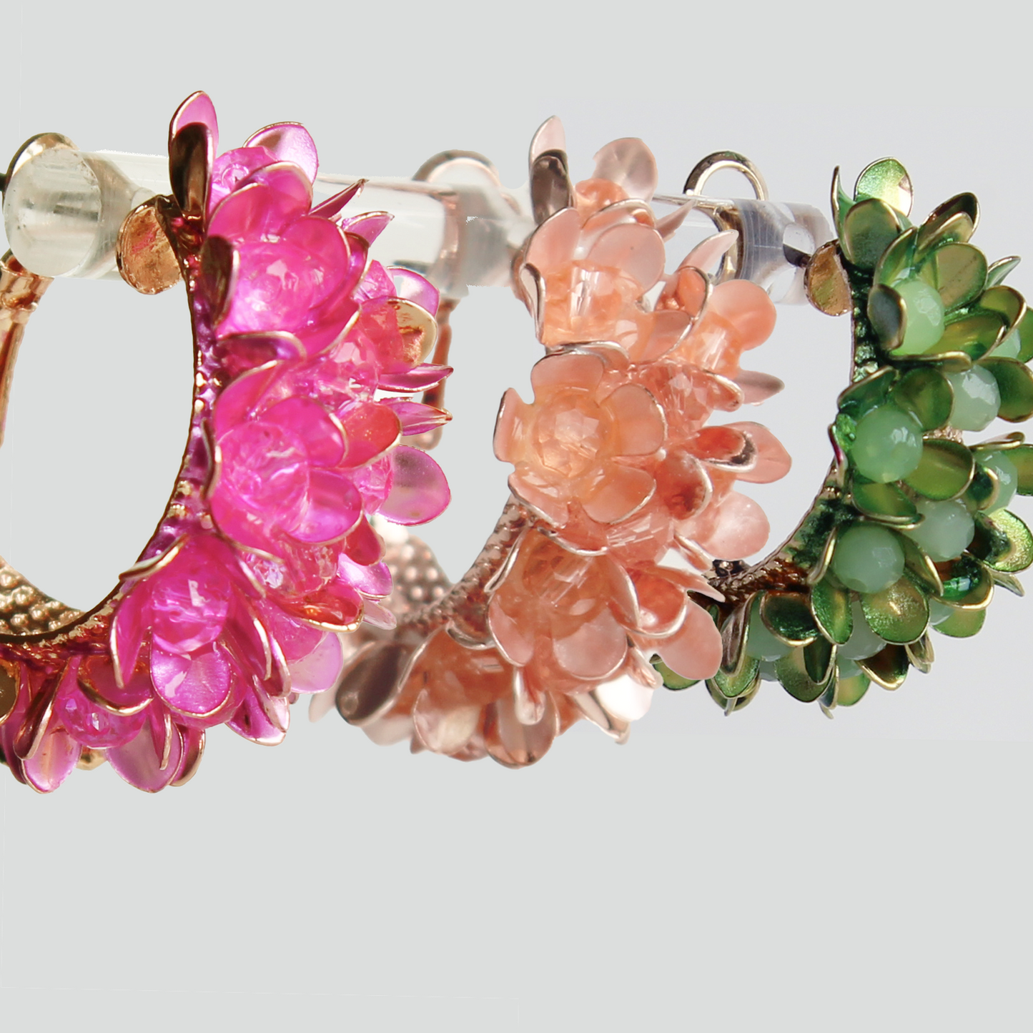 Flower covered hoops-3 colours