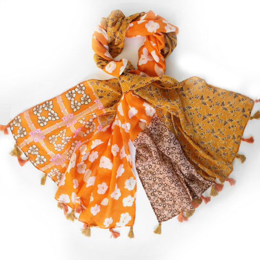 Vibrant orange boho scarf