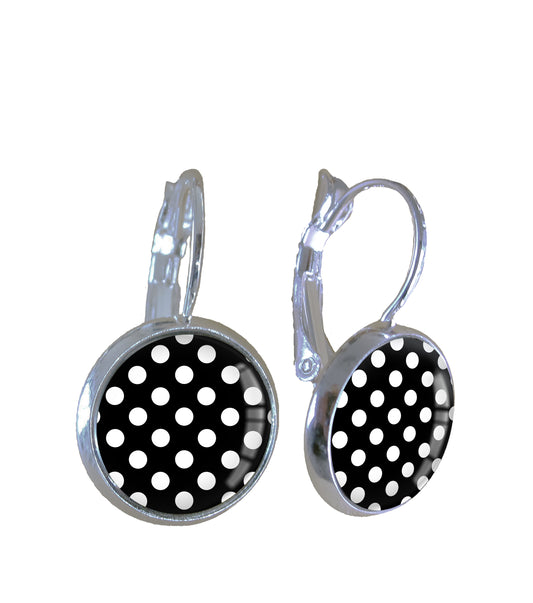 White polkadot/black