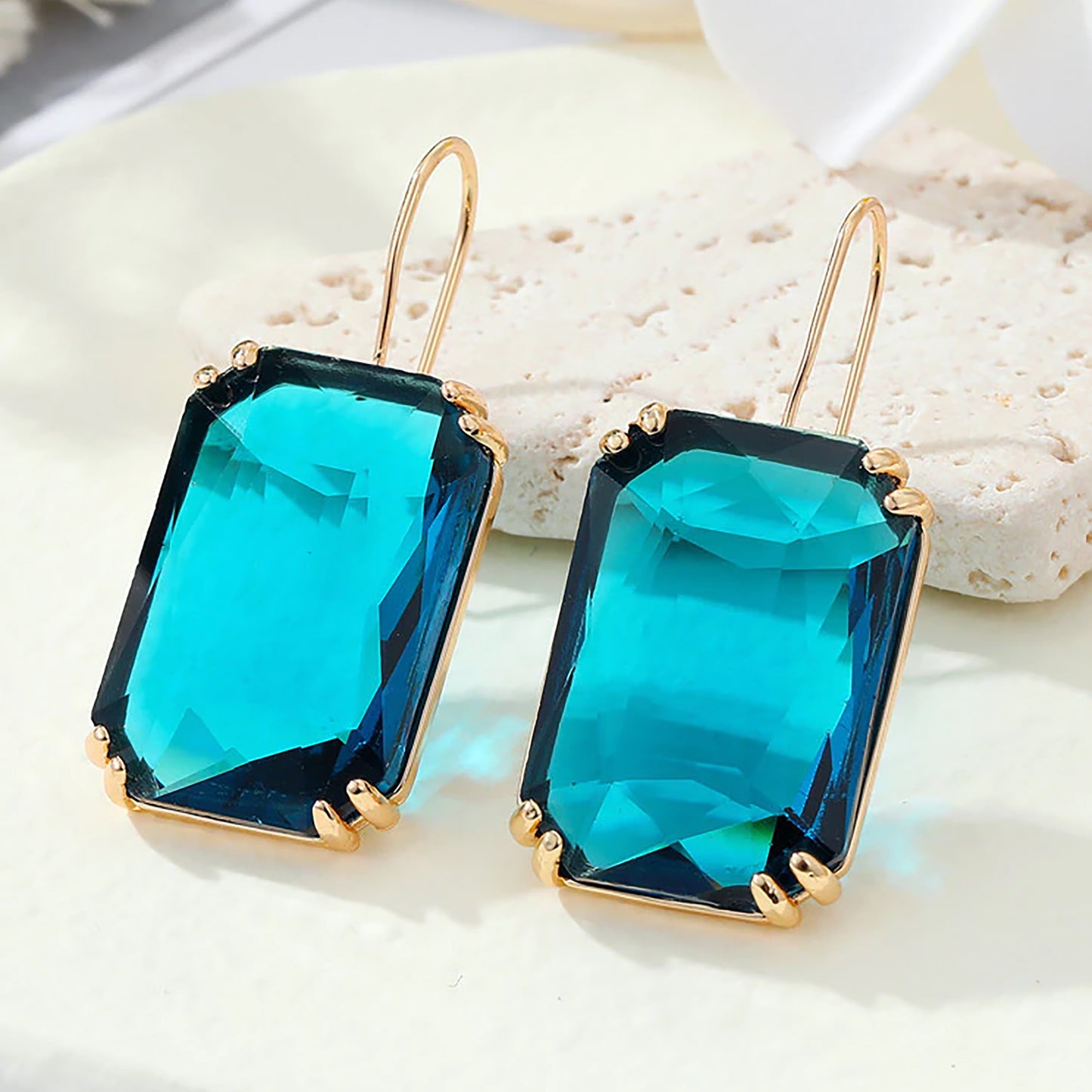 Deep Teal Crystal earrings