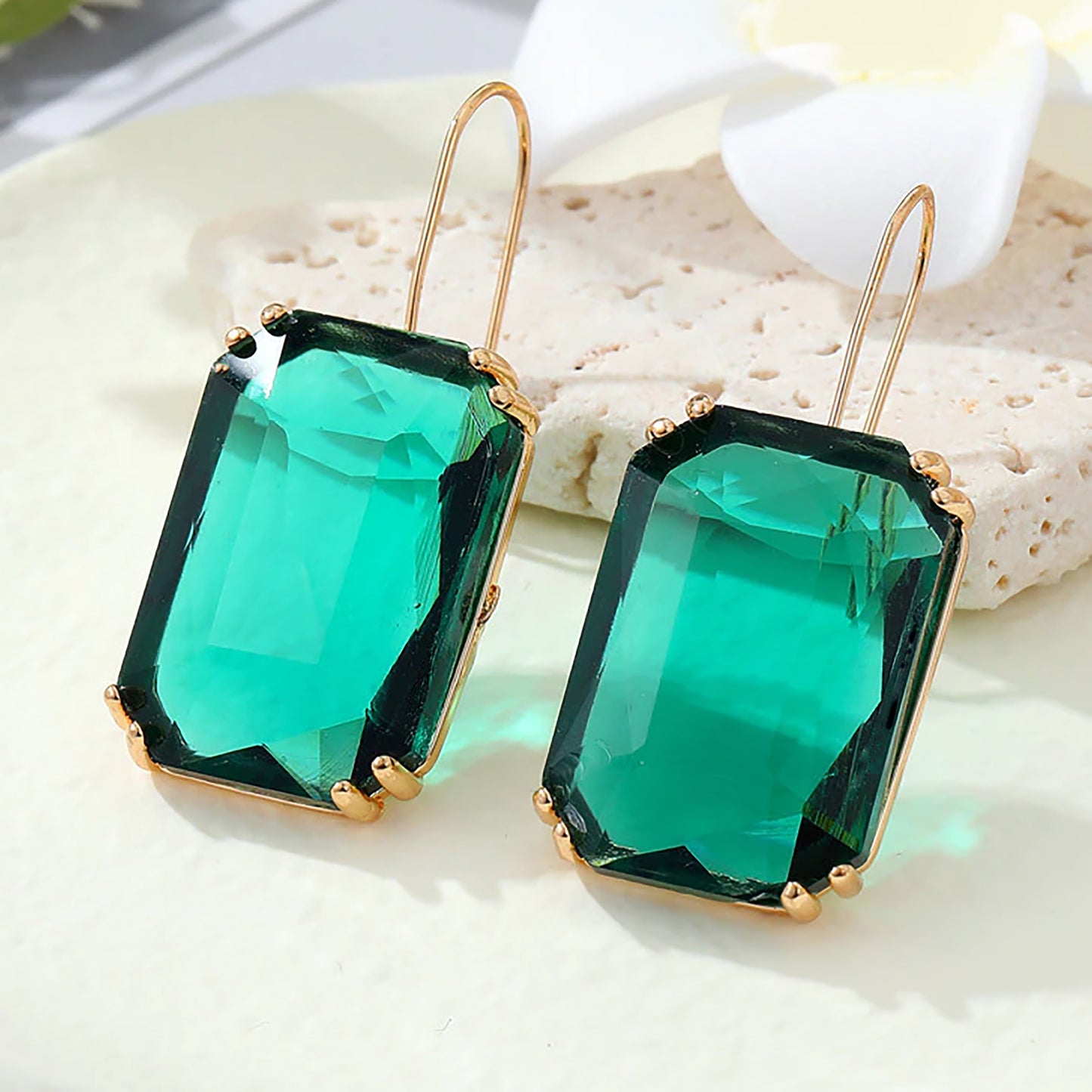 Emerald Green crystal earrings