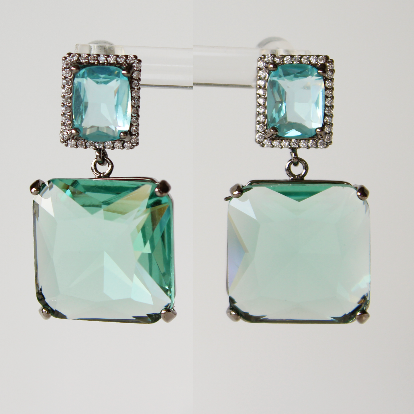 Sea green crystal earrings