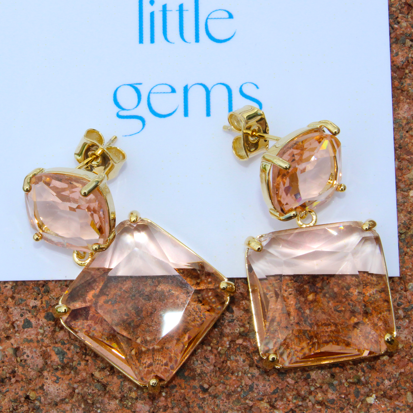 Pink Champagne crystal earrings.