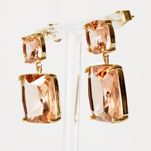 Pink Champagne crystal earrings.