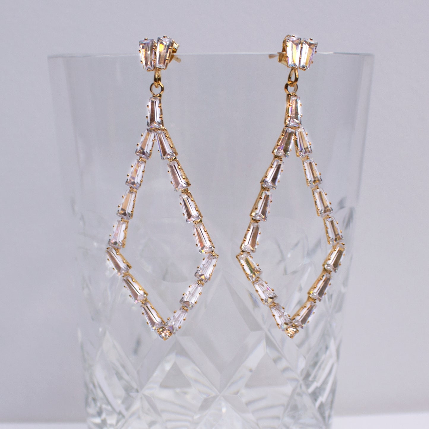 Lovely long crystal dangle earrings