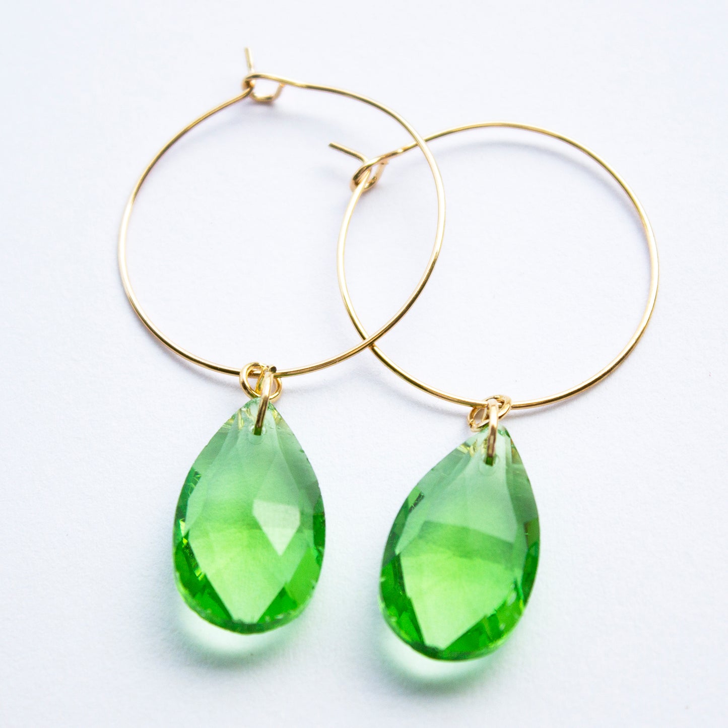 crystal Hoops/Apple green